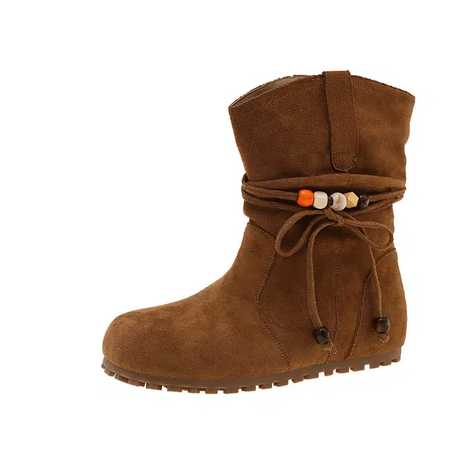 拾伍象 美拉德堆堆靴勃肯鞋小众设计感烟筒靴 内增高短靴 女