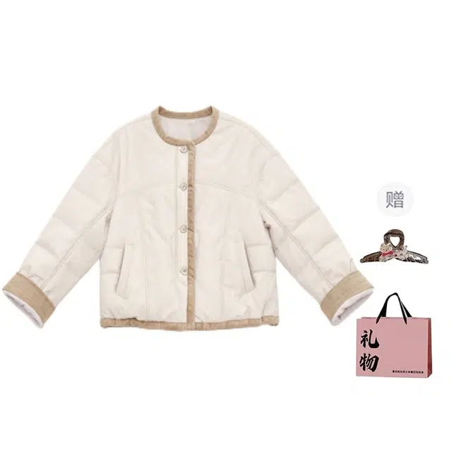 柏黛妃 日系复古撞色加厚棒球面包服保暖棉衣棉袄外套韩系棉服 女款