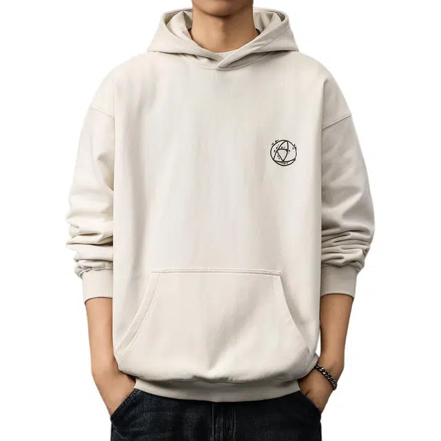 贵色 秋季 潮流高端美式重磅加厚连帽长袖男士潮牌时尚百搭印花图案设计日常穿搭休闲上衣外套卫衣 宽松型 男女同款