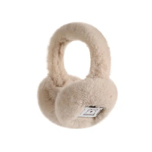 稻草人 毛绒绒可爱百搭保暖耳包 冬天骑车防风防寒耳套可折叠 聚酯纤维 耳罩 男女同款情侣款