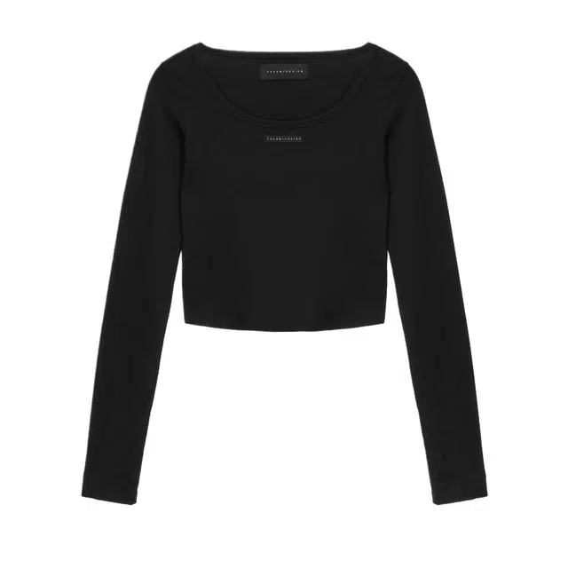 TREEMINGBIRD Scoop Neck Finger Hole Long Sleeve FW25T
