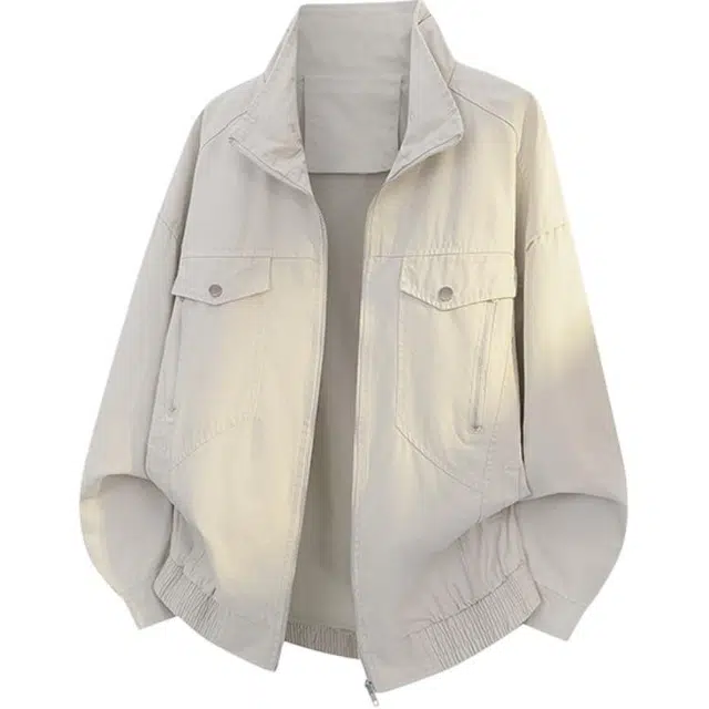 假日伯爵 美式复古小众简约潮流舒适通勤做旧挺阔痞帅透气耐磨上衣外套夹克 男女同款