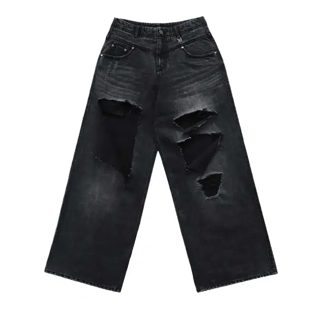 TREEMINGBIRD FW25 Flip Cut - out Damage Denim Pants