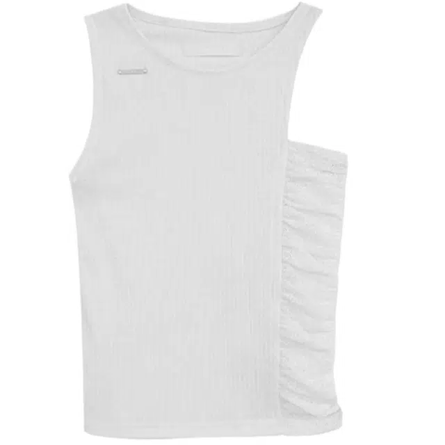 TREEMINGBIRD Unbalance Shirring Sleeveless