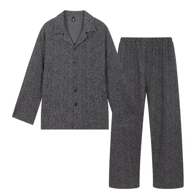 好福份 秋季条纹长袖长裤家居服套装 男款