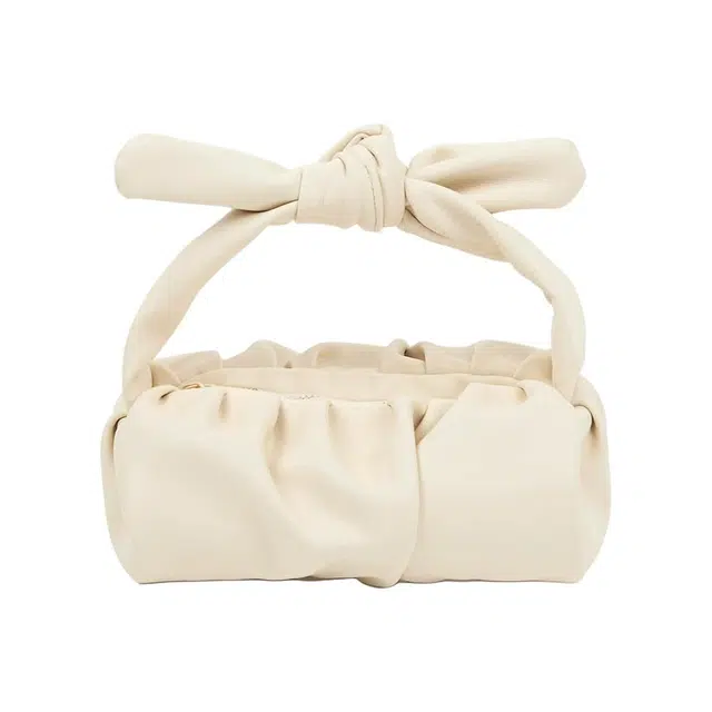 艾情草之恋甜美日系小清新洗漱收纳包便携蝴蝶结手提出街包拉链褶皱化妆包 防尘收纳便携防水防摔