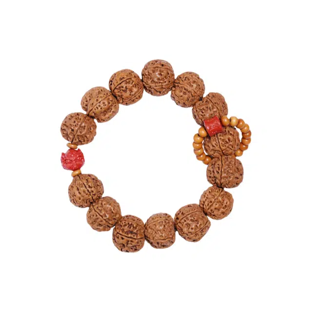 茂琼 万事顺遂好运连连招财纳福六瓣精品原籽藏式盘玩佛珠跑环文玩精致设计高级感文玩念珠藏式 金刚菩提 手串 男款