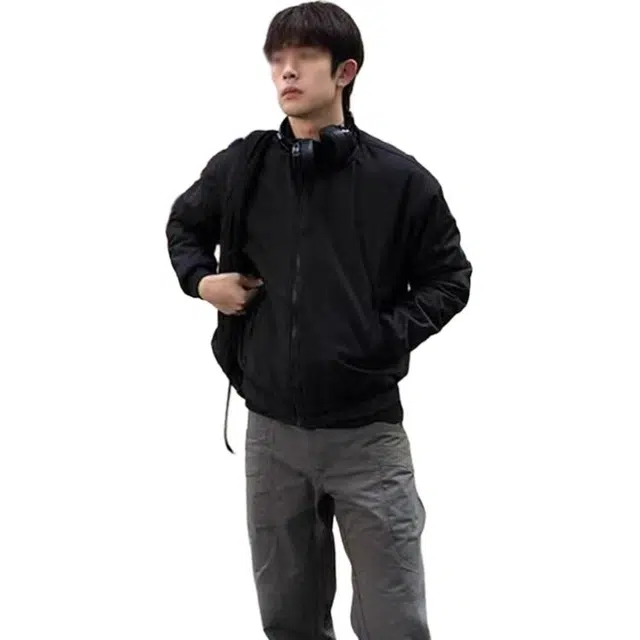 黑马漫画 美式正肩教练男秋季三防工装立领短款休闲夹克 男女同款