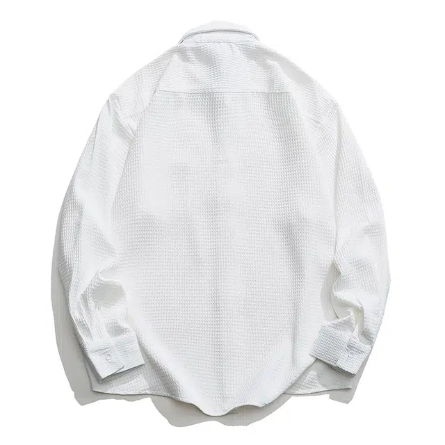 赛瀚 潮牌轻熟风衬衣长袖男款简约韩系高级感秋季百搭舒适亲肤男装宽松翻领上衣外套显瘦青少年通勤时尚高街外穿外搭衬衫 男女同款