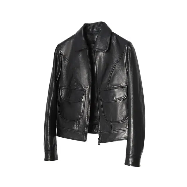 佐塞斯 舒适时尚气质优雅长袖皮衣 女款