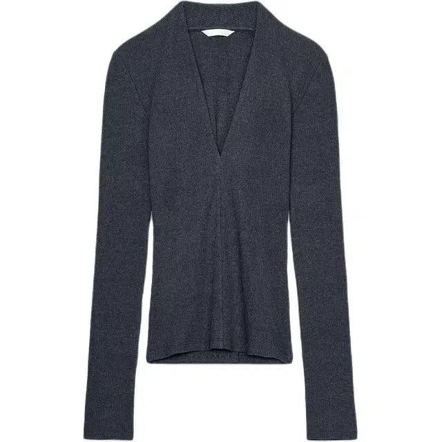 ZARA Soft V-Neck Ribbed Pullover Knitwear