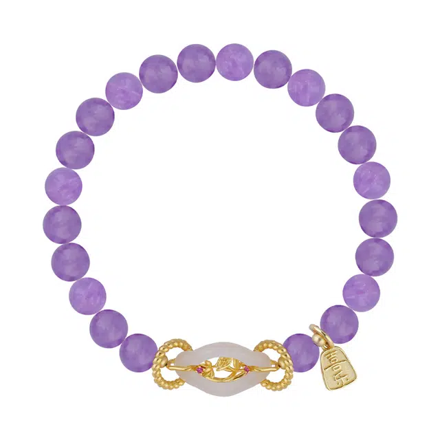 诸事顺遂 凤凰涅磐 天从人愿 如鱼得水 新中式原创设计高级休闲个性氛围感蛇年转运珠#好运礼盒天然 紫水晶 手串 女款