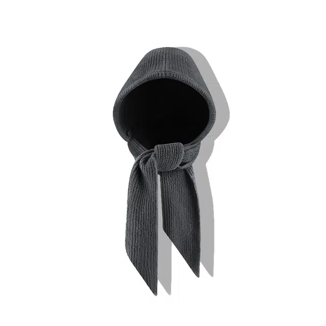 【秋冬通勤氛围感~】 攸委 韩系巴拉克拉法含羊绒连帽围巾一体冬季保暖 羊毛混纺 休闲时尚护耳针织帽毛绒绒线帽帽子 男女同款情侣款