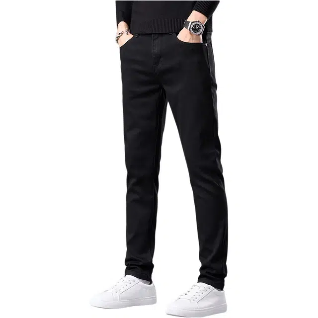 吉肯蒂 潮牌修身小脚弹力高端显瘦百搭休闲长裤子牛仔裤 男款