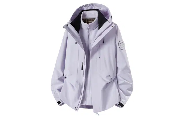 木林森 户外滑雪防风防寒透气城市骑行耐刮耐磨防泼水保暖个性魔术贴臂章连帽可拆卸摇粒绒内胆三合一冲锋外套夹克 男女同款