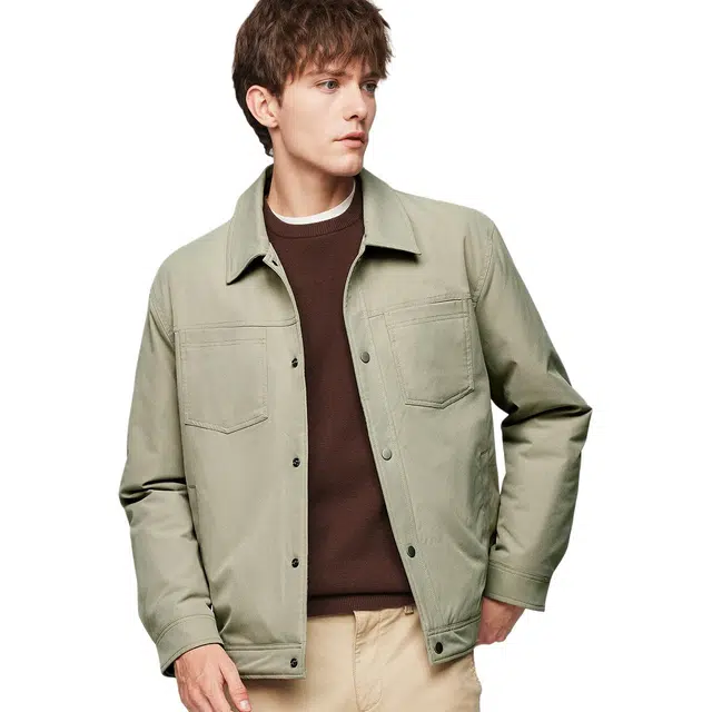 红豆 夹棉加厚保暖高级感工装夹克商务休闲百搭通勤秋冬外套棉服 男款