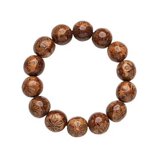 仙园韵 金攀莲金斑莲手持 稀有双面莲花 小众提子禅意新中式复古时尚百搭佛系文玩珠#好运 菩提籽 手串 男女同款情侣款