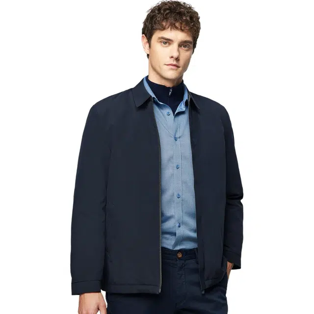 红豆 兔羊毛内胆一衣两穿可脱卸夹棉保暖防风秋冬外套棉服 男款