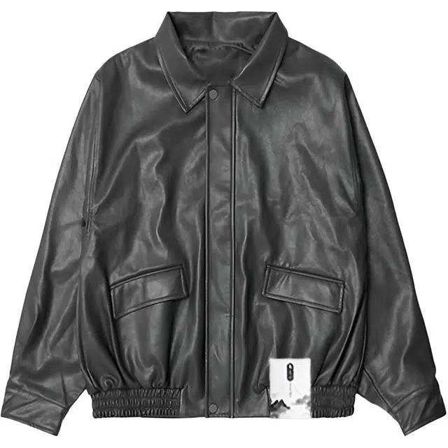 布客行 【美式复古高街机能风防风机车翻领】潮酷前卫时髦摩登赛博朋克痞帅酷飒不羁狂野拉链宽松重磅舒适通勤百搭休闲夹克 男女同款
