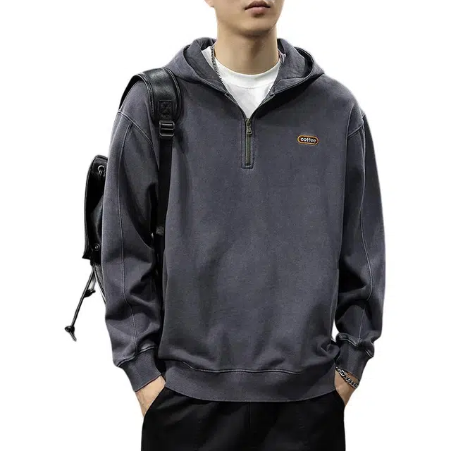 前进牛 美式复古经典潮流连帽休闲户外百搭宽松长袖卫衣 男款