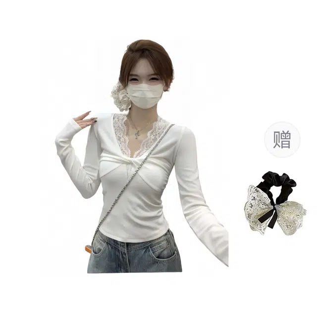 涂诗菲 韩版潮流时尚简约纯色舒适设计显瘦百搭慵懒风松弛感长袖针织衫 女款