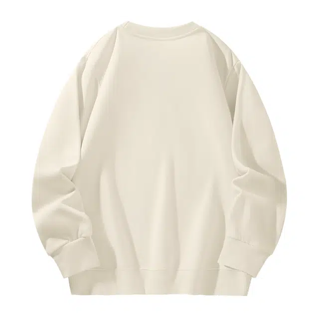 棉致 黑猫口袋基础时尚通勤舒适简约套头内穿外搭美式羊羔绒百搭重磅秋冬御寒高级感微落肩圆领卫衣 男女同款