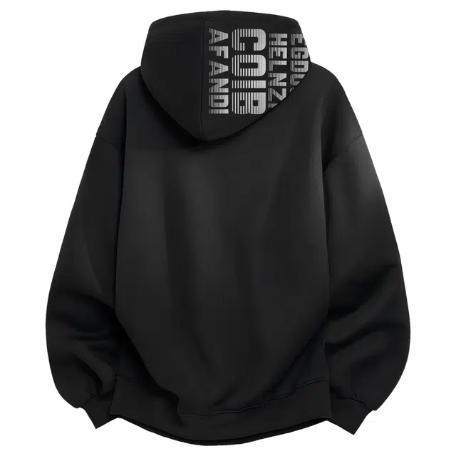 阿凡迪 美式高街创意个性设计字母印花潮流宽松落肩长袖时尚日常通勤简约经典撞色格纹帽衫百搭休闲连帽套头卫衣 男女同款