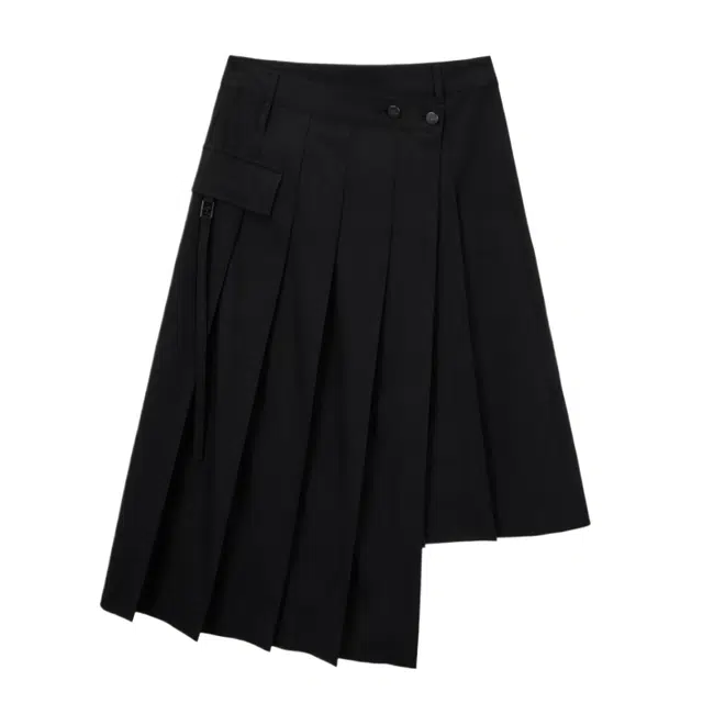 TREEMINGBIRD FW25 2-Way Layered Pleated A-line Skirt
