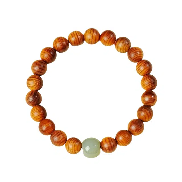 宣华意 国潮风精致优雅经典百搭通勤陈化高油高密 盘玩文玩佛珠 转运珠#好运 单圈 崖柏 手串 男女同款情侣款