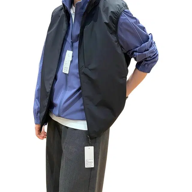 拓菲 日系骑行男早秋户外速干三防无袖背心防风防水登山夹克马甲 男女同款