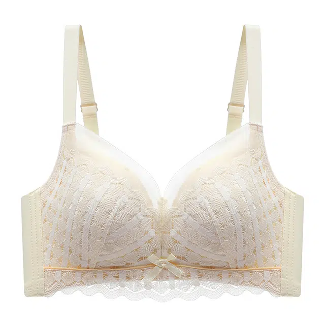 图兰朵 蕾丝设计透气舒适无钢圈收副乳聚拢效果无痕迹时尚百搭轻盈柔软文胸 女款