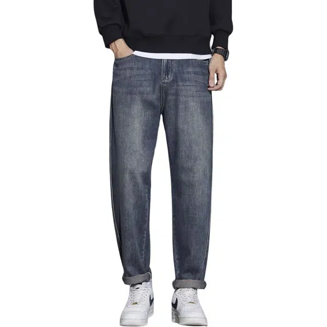 海尔斯 高街简约百搭哈伦潮流宽松牛仔裤 男款