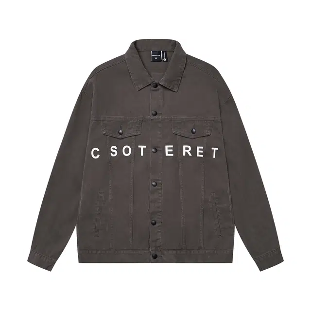 希越 大码夹棉加厚棉服牛仔外套男春秋美式复古纯棉翻领工装夹克 男款