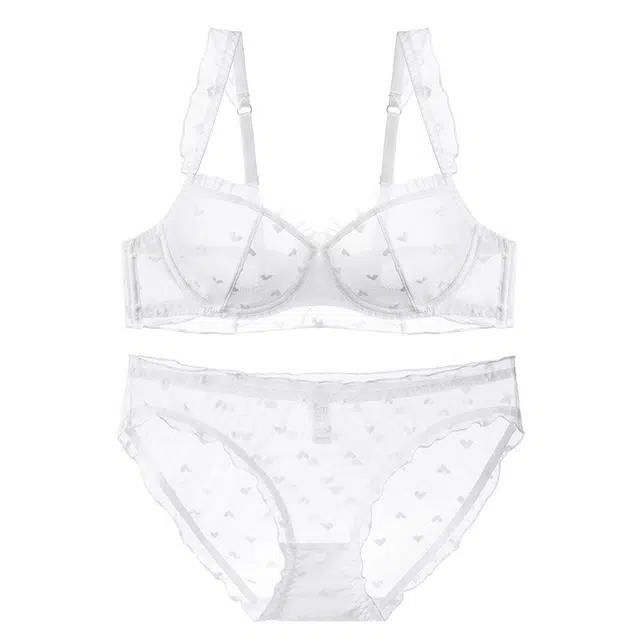 皇室品轩 女式蕾丝超薄胸罩性感纯欲法式聚拢上提透气内衣裤套装 女款