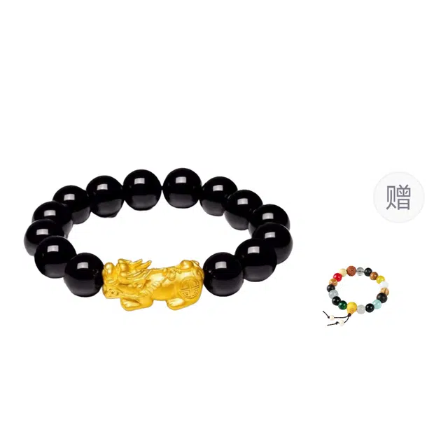 镯瑾 招财纳福吞金兽 貔貅 转运珠 国潮 送福气礼盒国风素 财运来 串佛珠精致优雅盘玩百搭素串##好运 黑檀 手串 男女同款情侣款