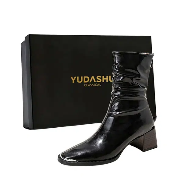 YUDASHU Stack Heel Ankle Boots