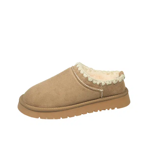 拾伍象 厚底时尚百搭加绒加厚民族风雪地靴女款冬季报端短靴防滑 棉鞋 女