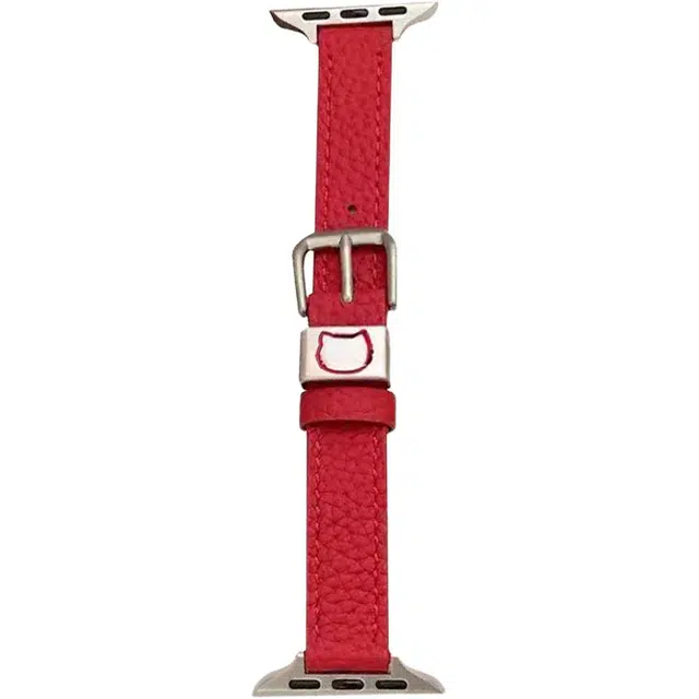 老佳 表带 苹果适用 真皮材质 猫咪荔枝纹男女通用