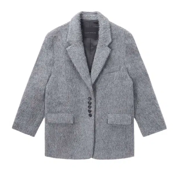 TREEMINGBIRD Alpaca Wool Tailored Button Up Jacket
