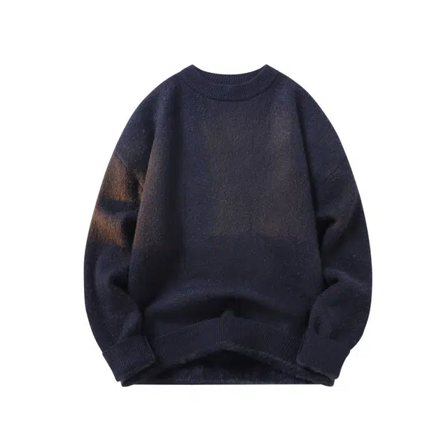 欧迪芬 软糯慵懒风宽松保暖基础款打底衫日常加厚百搭柔软舒适圆领套头毛衣 男女同款