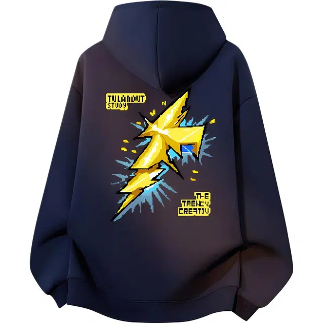 图兰朵 美式复古高街开衫舒适闪电连帽衫时尚潮流百搭宽松休闲卫衣 男女同款