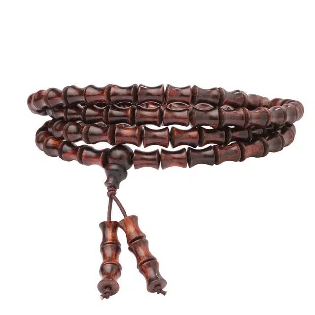 三檀小舍 竹节佛珠新中式招财转运节高升小众文玩盘玩#好运 花梨木 手串 男女同款情侣款