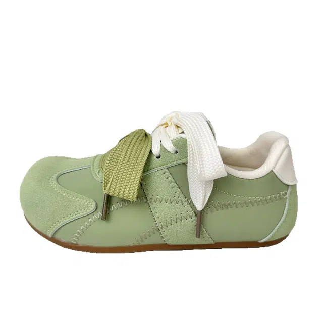 拾伍象 百搭休闲运动鞋平底系带阿甘鞋 德训鞋 女