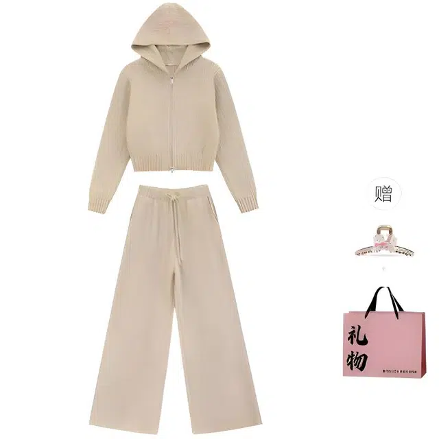 柏黛妃 简约优雅百搭长袖舒适时尚通勤休闲套装 女款