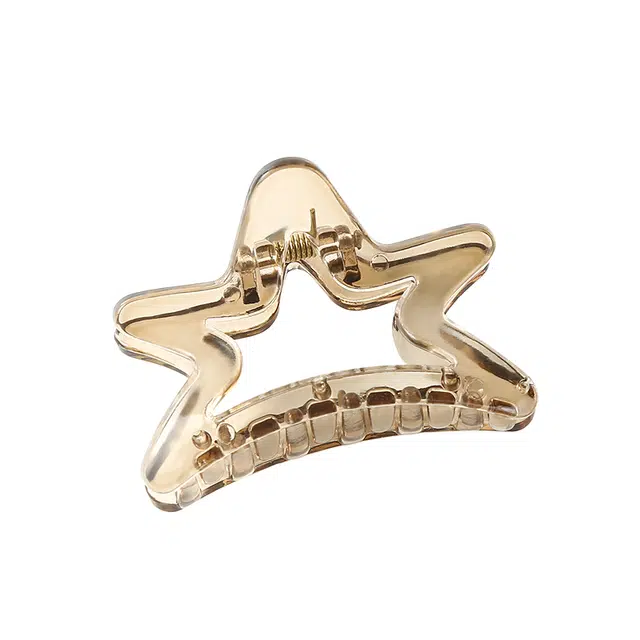 如花梦 气质百搭镂空星星鲨鱼夹 亚克力 发夹 女款