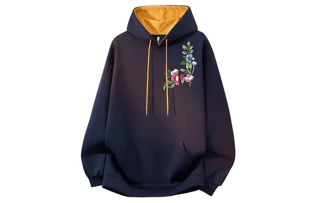 图兰朵 美式复古简约高街百搭花卉宽松休闲舒适连帽运动风时尚重磅潮流卫衣 男女同款