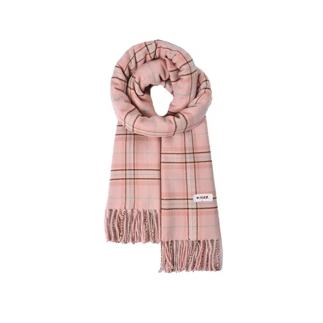 俞兆林 田字线条小清新百搭流苏保暖加厚心动礼盒装 聚酯纤维 绒线围巾 男女同款情侣款