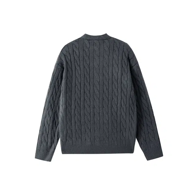 佐菲利 美式高街百搭简约螺纹设计针织开衫重磅复古慵懒感痞帅休闲情侣款毛衣 男女同款