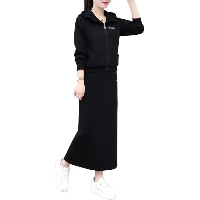 左岸 修身合身柔软舒适高弹轻盈中性百搭简约高性价比时尚休闲套装长裙 女款