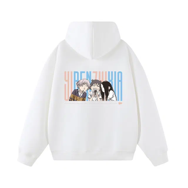 一人之下 官方漫画可爱风徐四张楚岚冯宝宝人物图案英文字母印花潮流百搭宽松休闲长袖连帽卫衣 男女同款